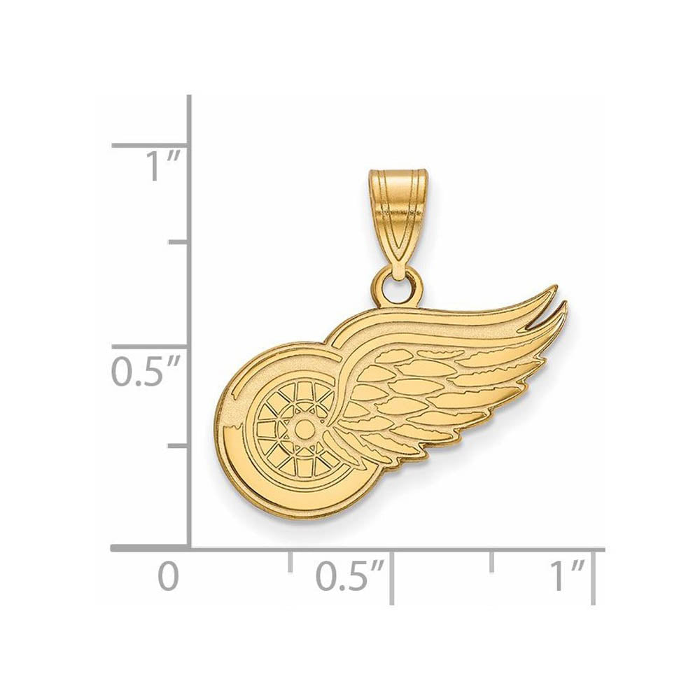 Alternate view of the 14k Yellow Gold NHL Detroit Red Wings Medium Pendant by The Black Bow Jewelry Co.