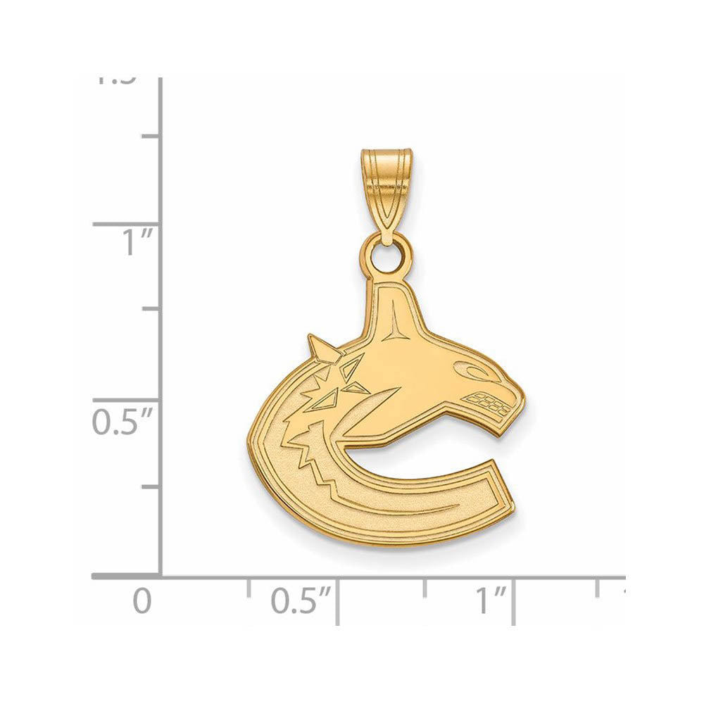 Alternate view of the 14k Yellow Gold NHL Vancouver Canucks Large Pendant by The Black Bow Jewelry Co.