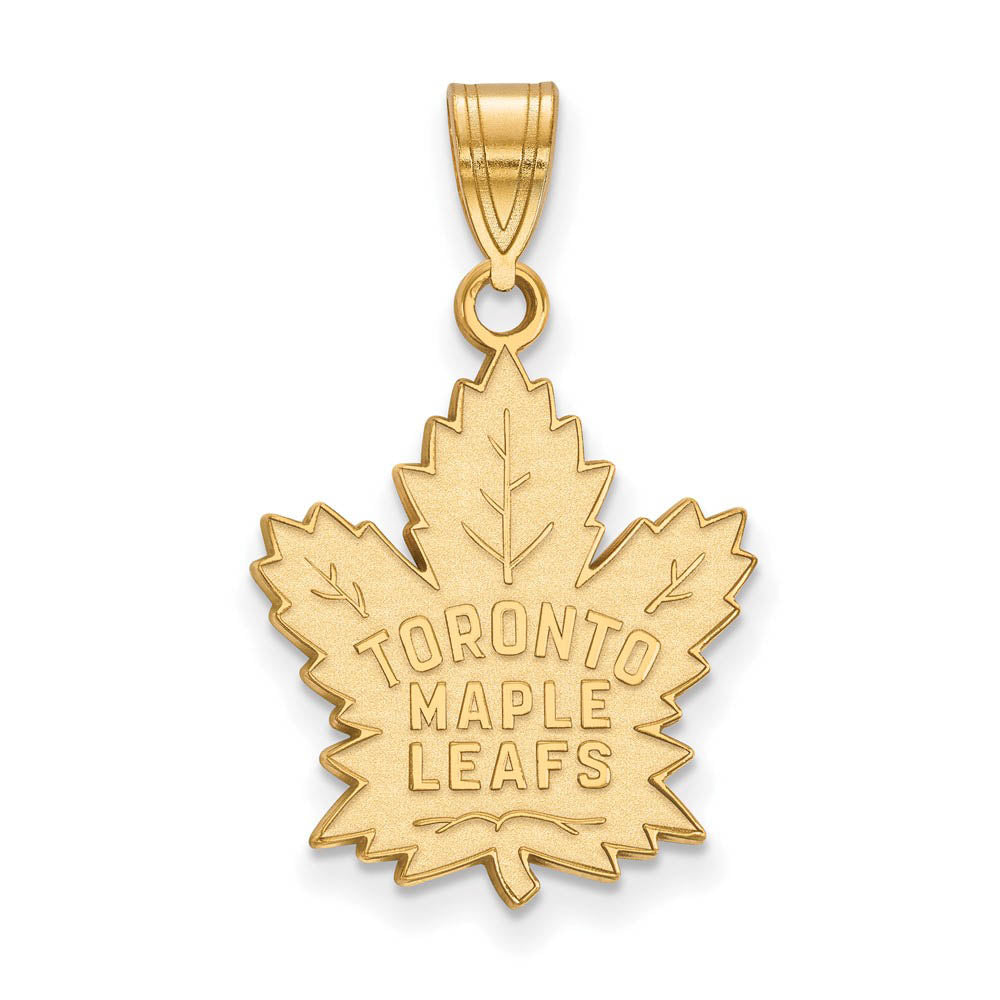 14k Yellow Gold NHL Toronto Maple Leafs Large Pendant, Item P30007 by The Black Bow Jewelry Co.