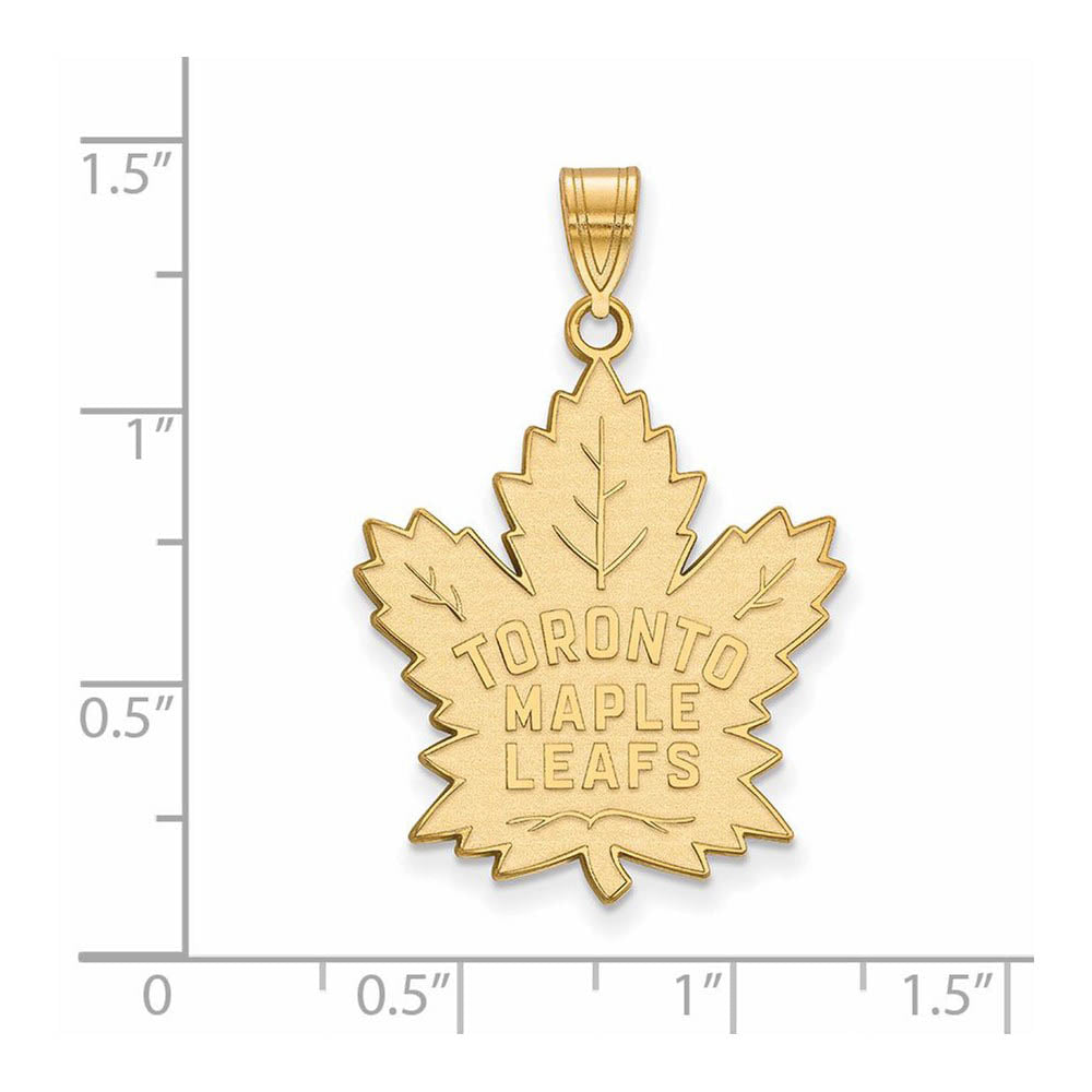 Alternate view of the 14k Yellow Gold NHL Toronto Maple Leafs XL Pendant by The Black Bow Jewelry Co.