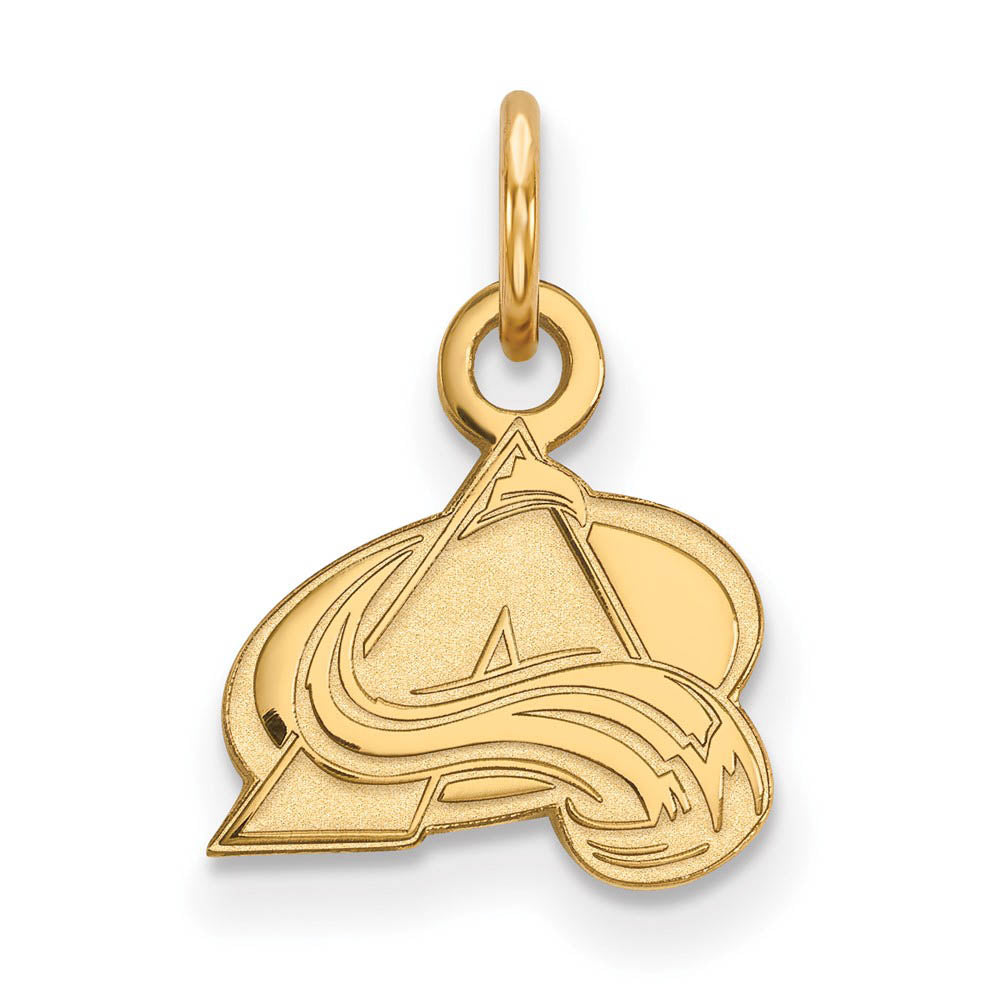 SS 14k Yellow Gold Plated NHL Colorado Avalanche XS (Tiny) Charm, Item P30031 by The Black Bow Jewelry Co.