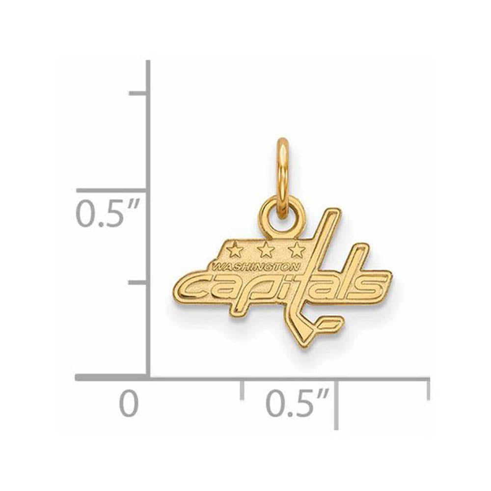 Alternate view of the SS 14k Yellow Gold Plated NHL Washington Capitals XS (Tiny) Charm by The Black Bow Jewelry Co.