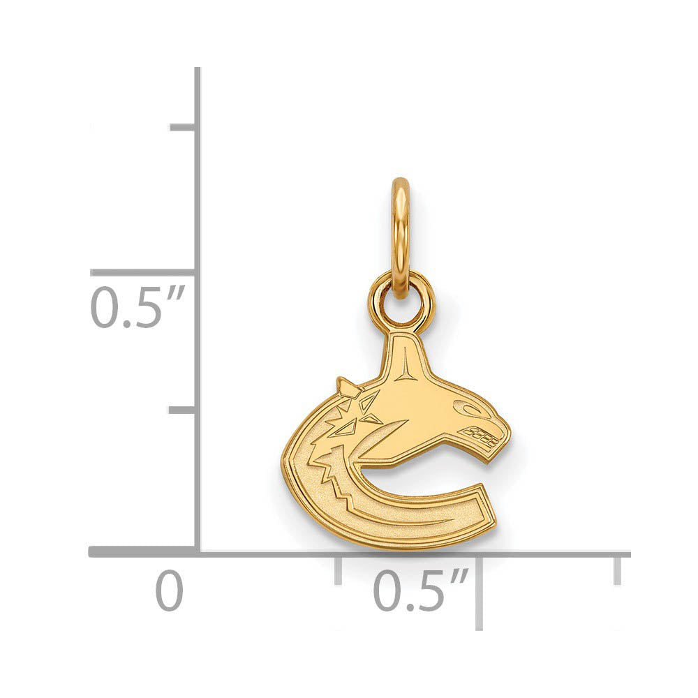Alternate view of the SS 14k Yellow Gold Plated NHL Vancouver Canucks XS (Tiny) Charm by The Black Bow Jewelry Co.