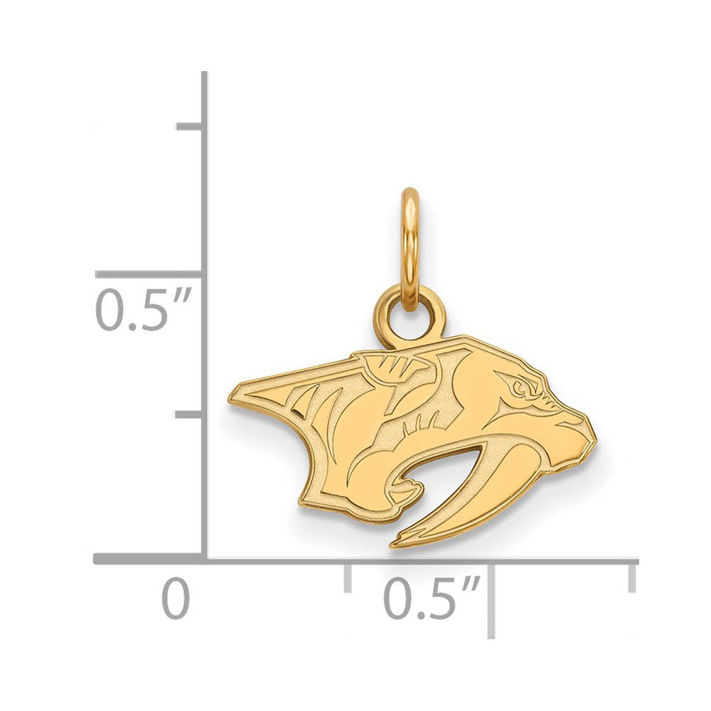 Alternate view of the SS 14k Yellow Gold Plated NHL Nashville Predators XS (Tiny) Charm by The Black Bow Jewelry Co.