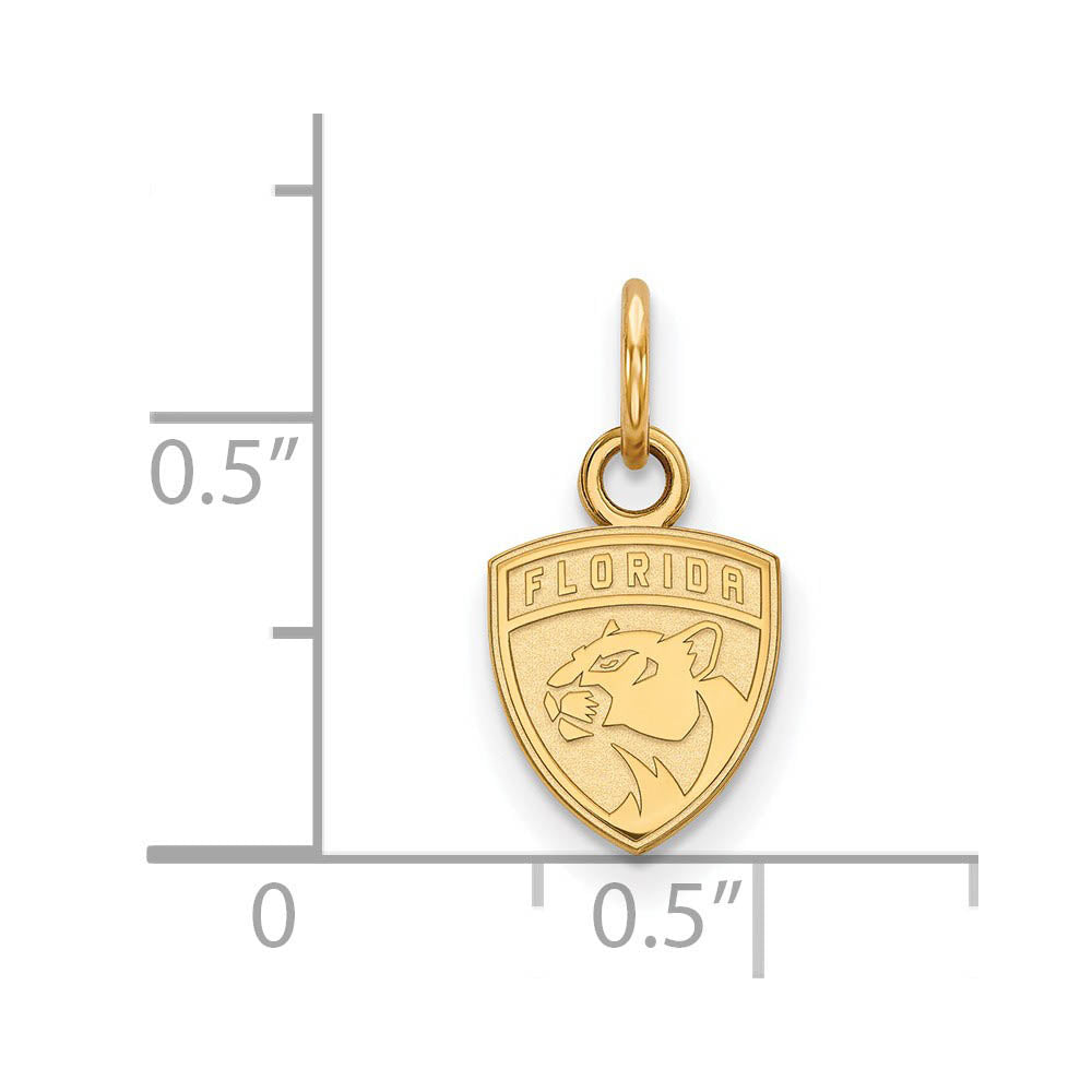 Alternate view of the SS 14k Yellow Gold Plated NHL Florida Panthers XS (Tiny) Charm by The Black Bow Jewelry Co.