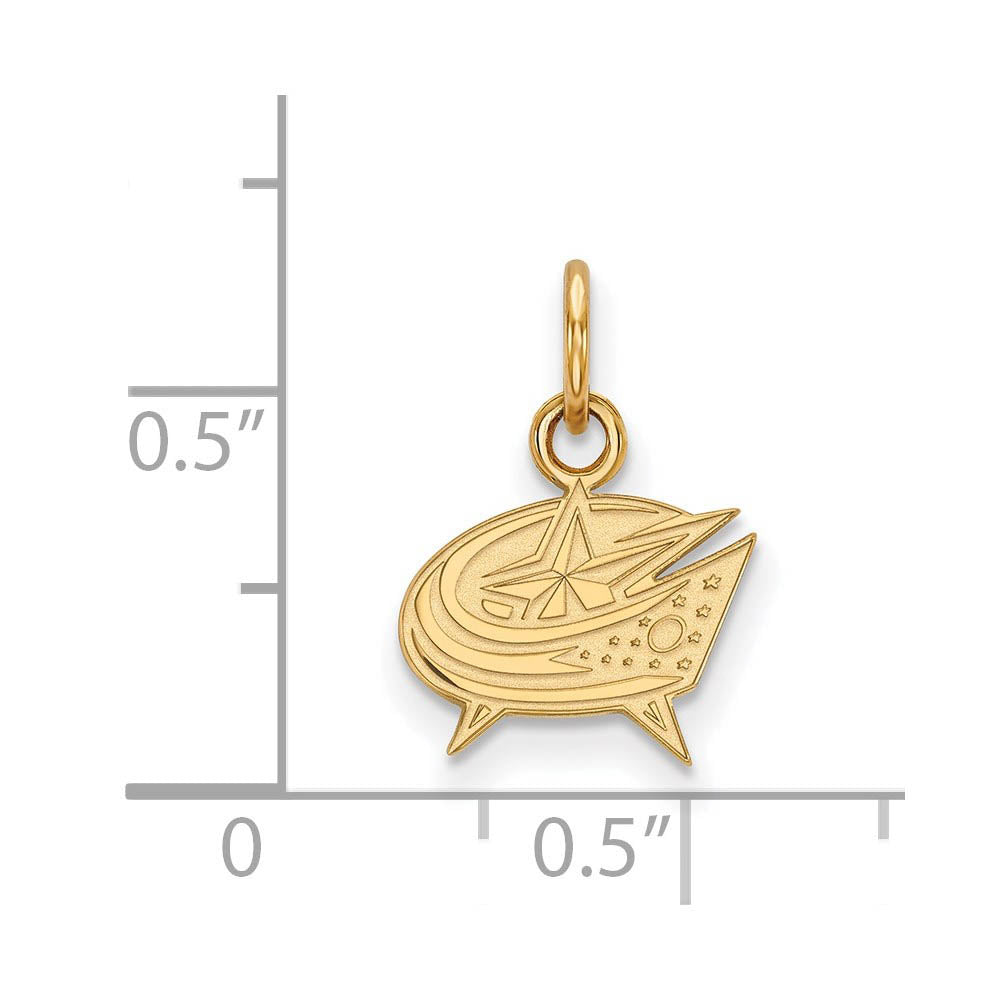Alternate view of the SS 14k Yellow Gold Plated NHL Columbus Blue Jackets XS (Tiny) Charm by The Black Bow Jewelry Co.