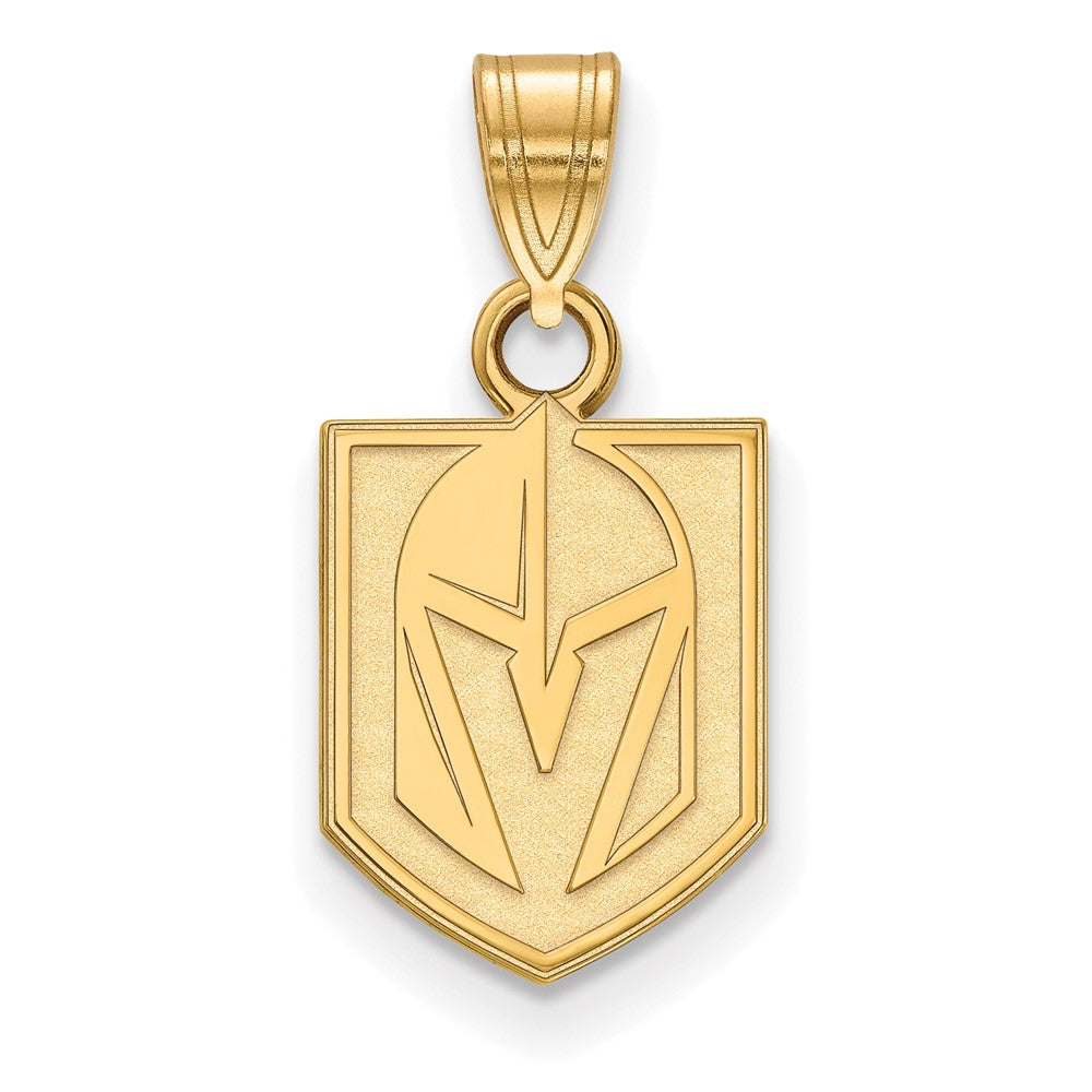 SS 14k Yellow Gold Plated NHL Vegas Golden Knights Small Pendant, Item P30091 by The Black Bow Jewelry Co.