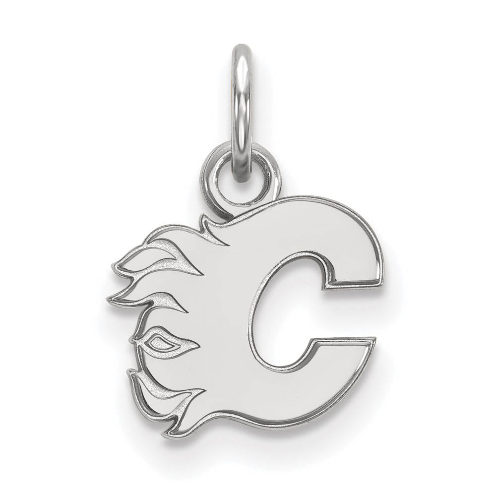 Sterling Silver NHL Calgary Flames XS (Tiny) Charm or Pendant, Item P30266 by The Black Bow Jewelry Co.