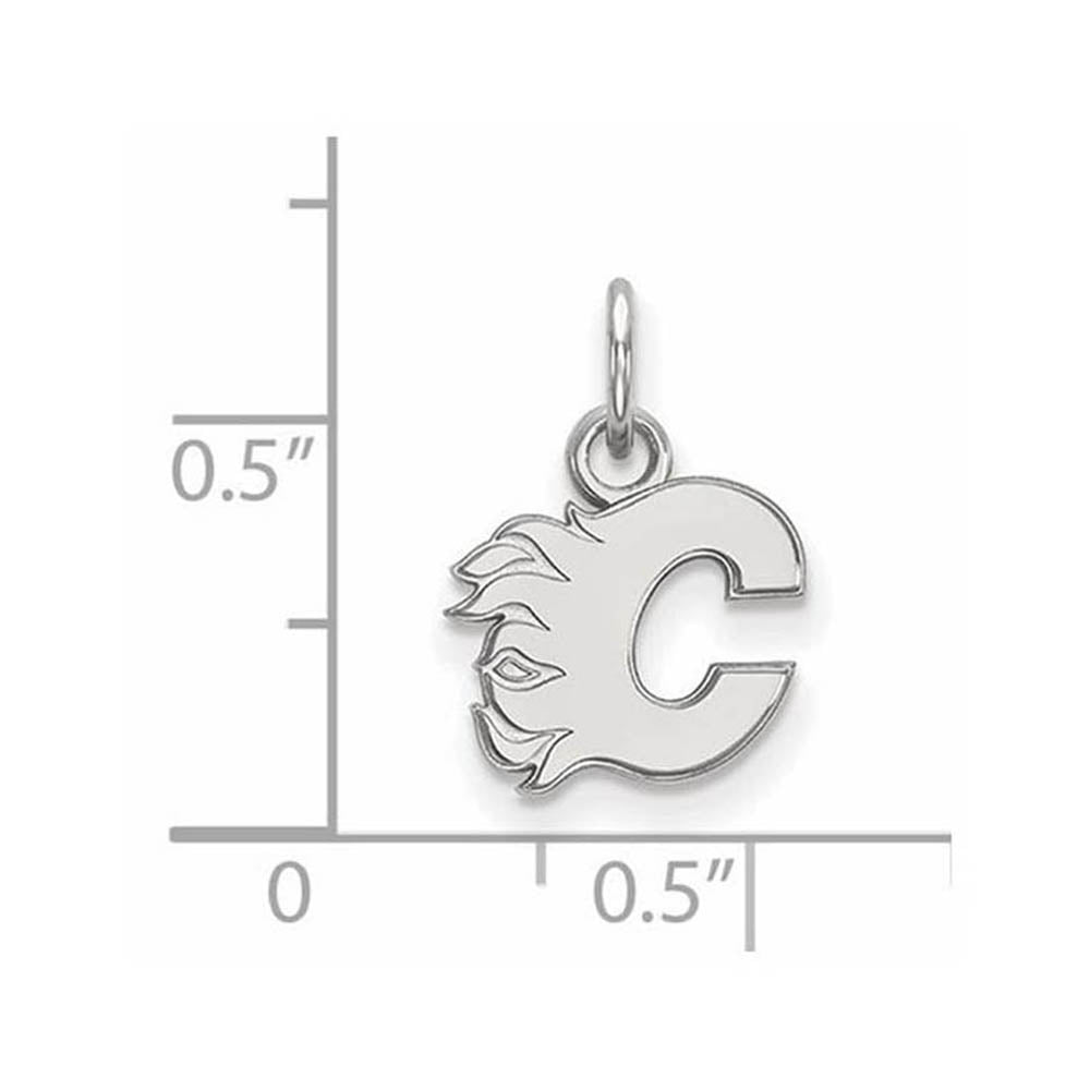 Alternate view of the Sterling Silver NHL Calgary Flames XS (Tiny) Charm or Pendant by The Black Bow Jewelry Co.