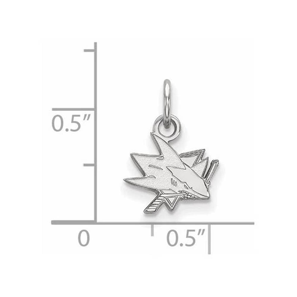 Alternate view of the Sterling Silver NHL San Jose Sharks XS (Tiny) Charm or Pendant by The Black Bow Jewelry Co.
