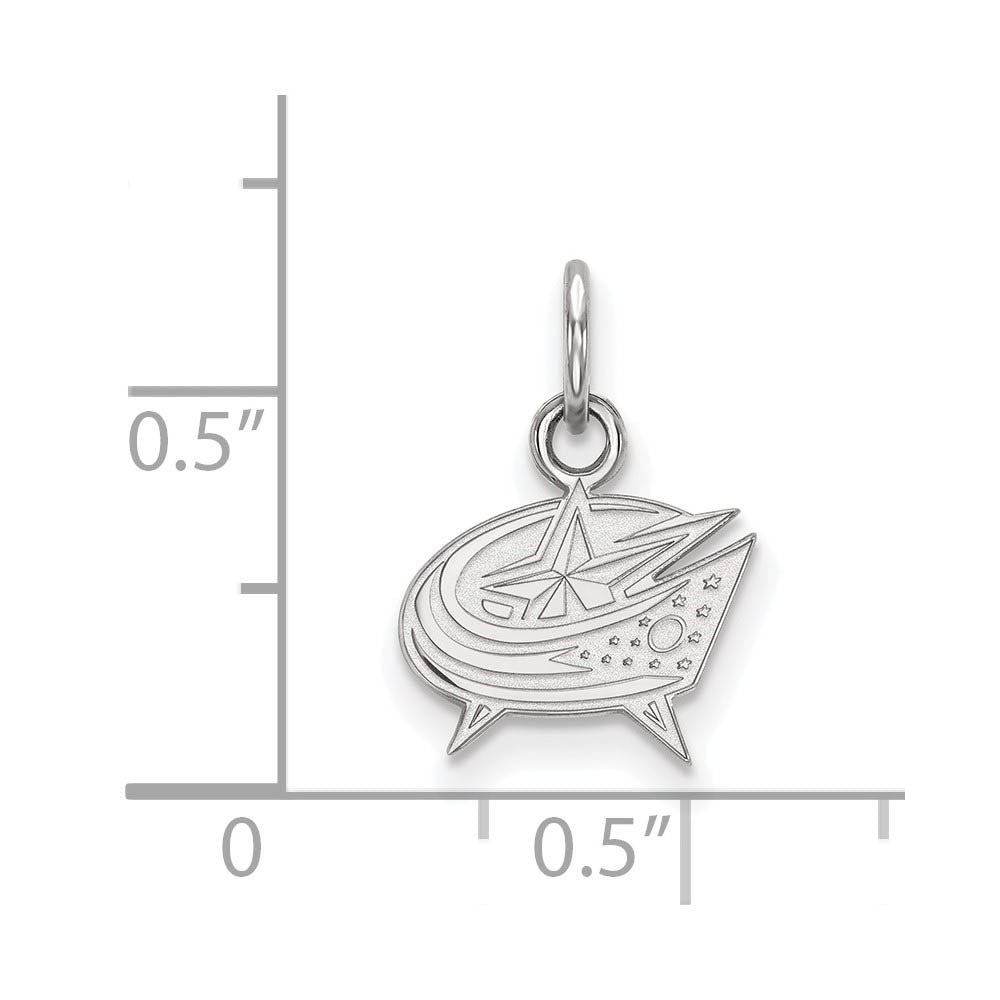 Alternate view of the Sterling Silver NHL Columbus Blue Jackets XS (Tiny) Charm or Pendant by The Black Bow Jewelry Co.