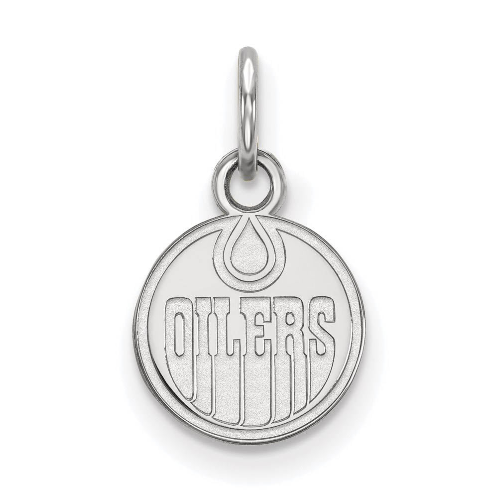 Sterling Silver NHL Edmonton Oilers XS (Tiny) Disc Charm or Pendant, Item P30288 by The Black Bow Jewelry Co.