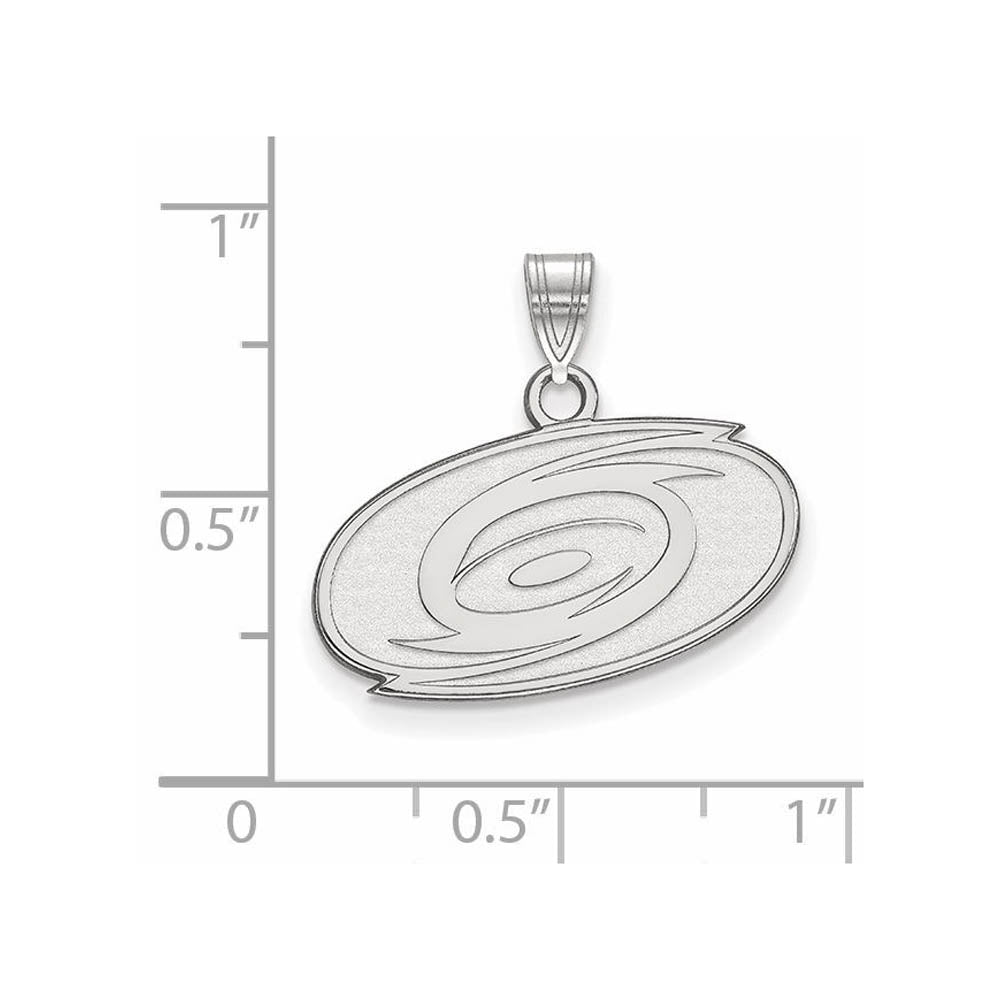 Alternate view of the Sterling Silver NHL Carolina Hurricanes Small Pendant by The Black Bow Jewelry Co.