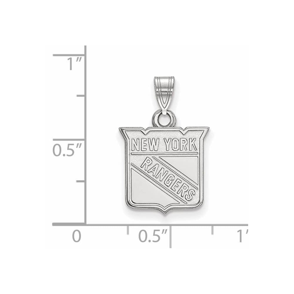 Alternate view of the Sterling Silver NHL New York Rangers Small Pendant by The Black Bow Jewelry Co.