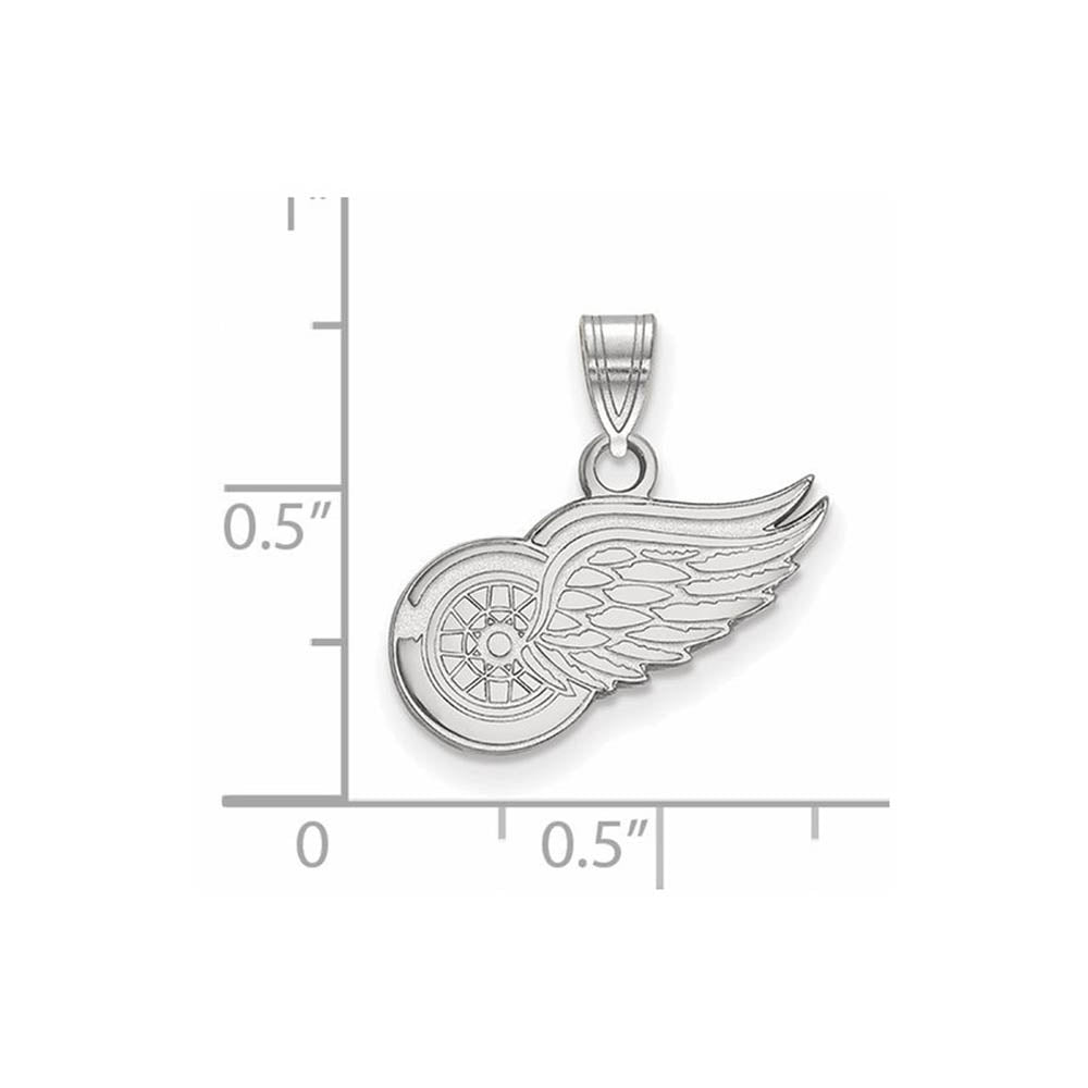 Alternate view of the Sterling Silver NHL Detroit Red Wings Small Pendant by The Black Bow Jewelry Co.