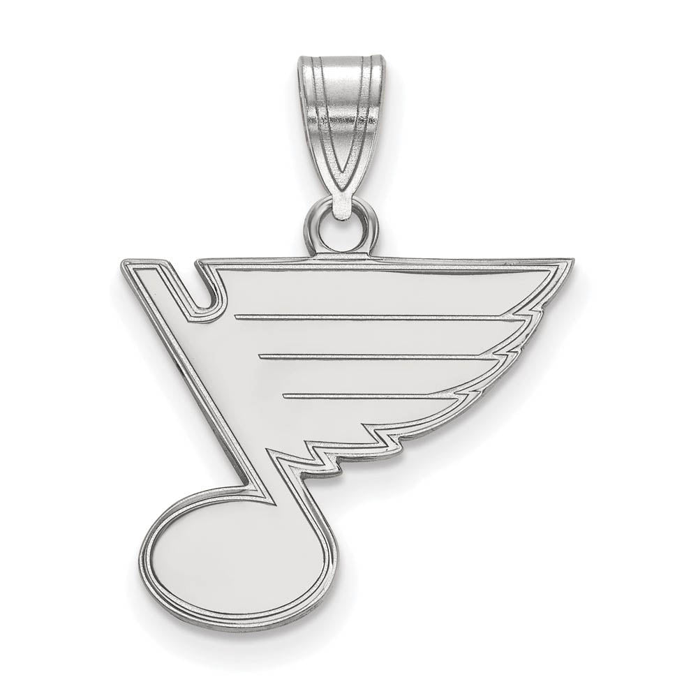 Sterling Silver NHL St. Louis Blues Medium Pendant, Item P30327 by The Black Bow Jewelry Co.