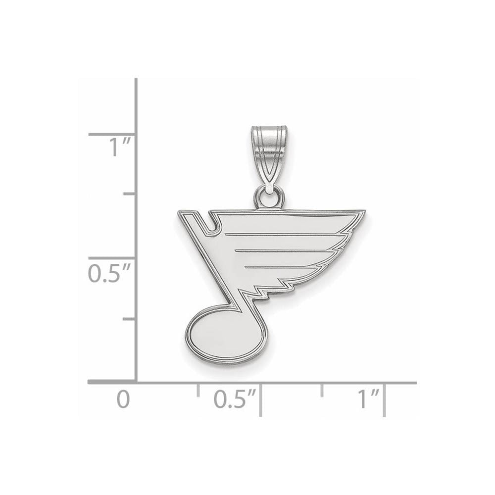 Alternate view of the Sterling Silver NHL St. Louis Blues Medium Pendant by The Black Bow Jewelry Co.