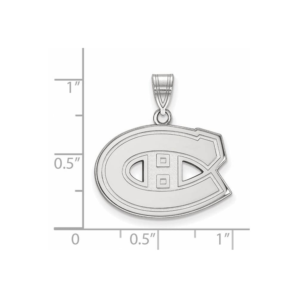Alternate view of the Sterling Silver NHL Montreal Canadiens Medium Pendant by The Black Bow Jewelry Co.