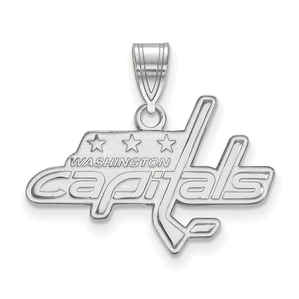 Sterling Silver NHL Washington Capitals Medium Pendant, Item P30330 by The Black Bow Jewelry Co.