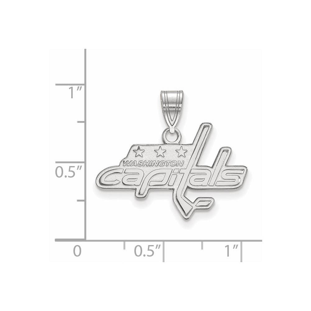 Alternate view of the Sterling Silver NHL Washington Capitals Medium Pendant by The Black Bow Jewelry Co.