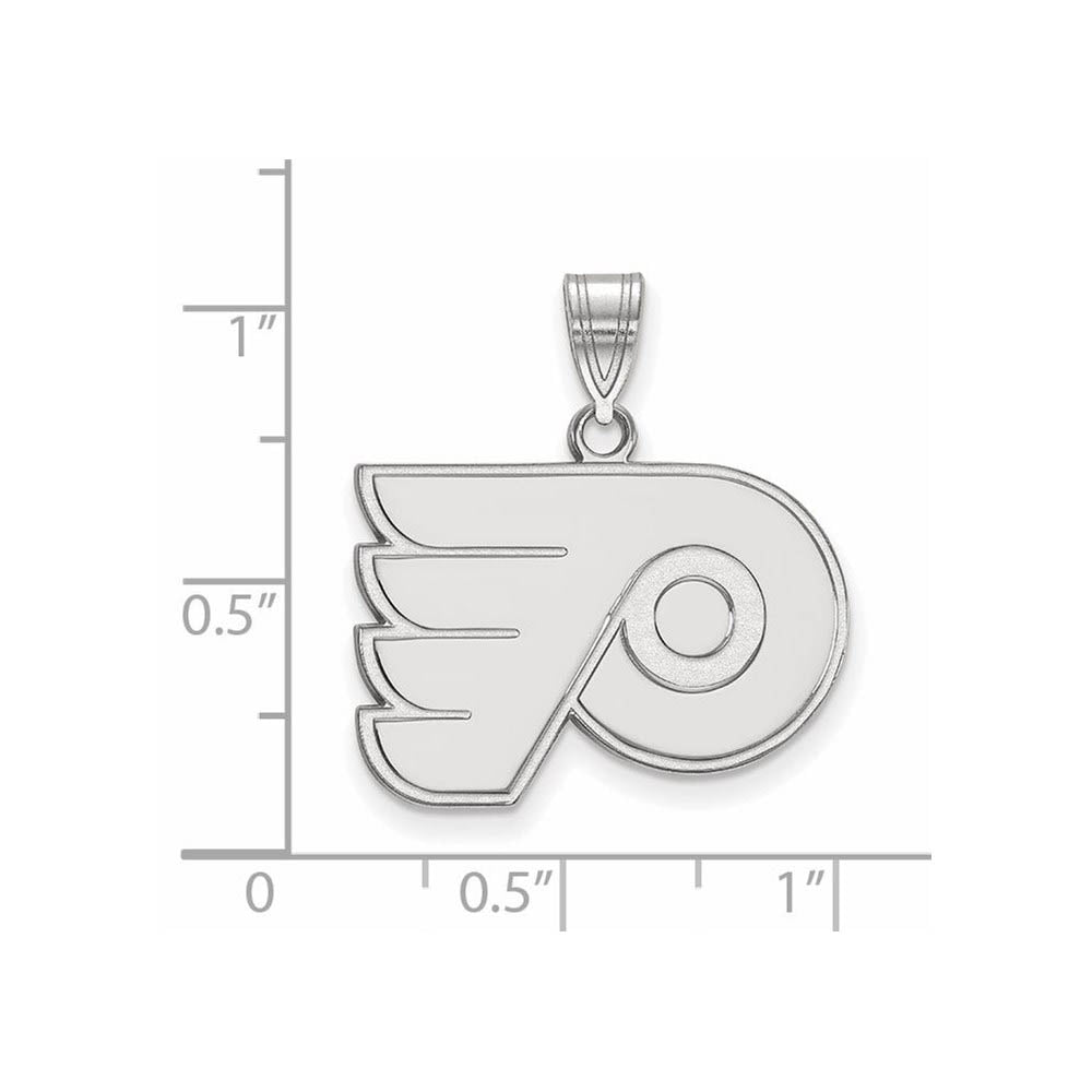 Alternate view of the Sterling Silver NHL Philadelphia Flyers Medium Pendant by The Black Bow Jewelry Co.