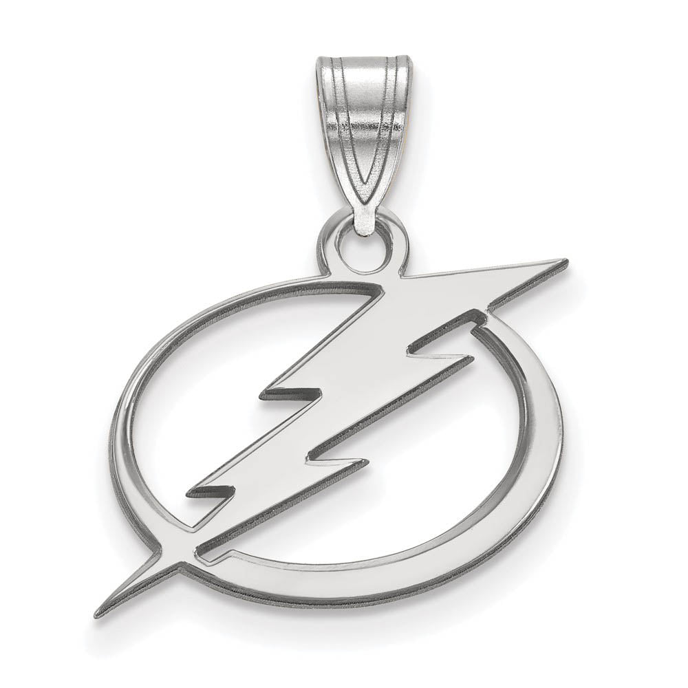 Sterling Silver NHL Tampa Bay Lightning Medium Pendant, Item P30337 by The Black Bow Jewelry Co.