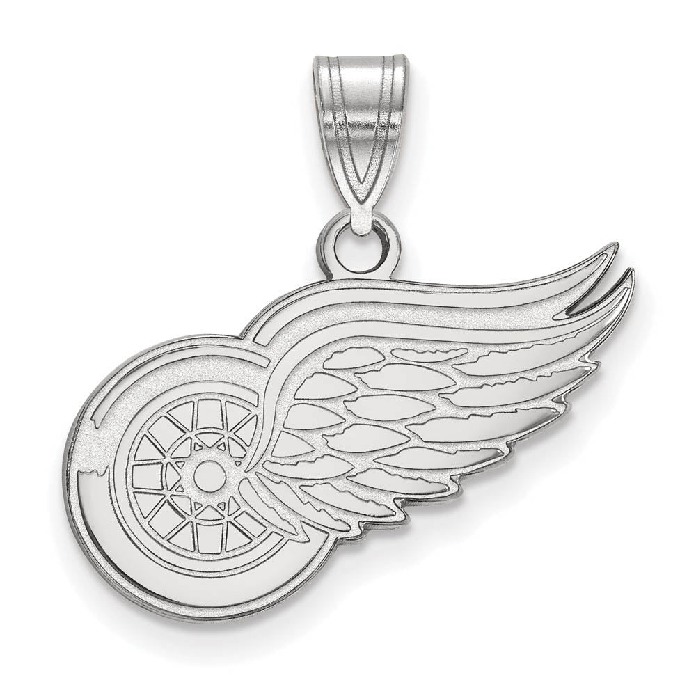Sterling Silver NHL Detroit Red Wings Medium Pendant, Item P30342 by The Black Bow Jewelry Co.