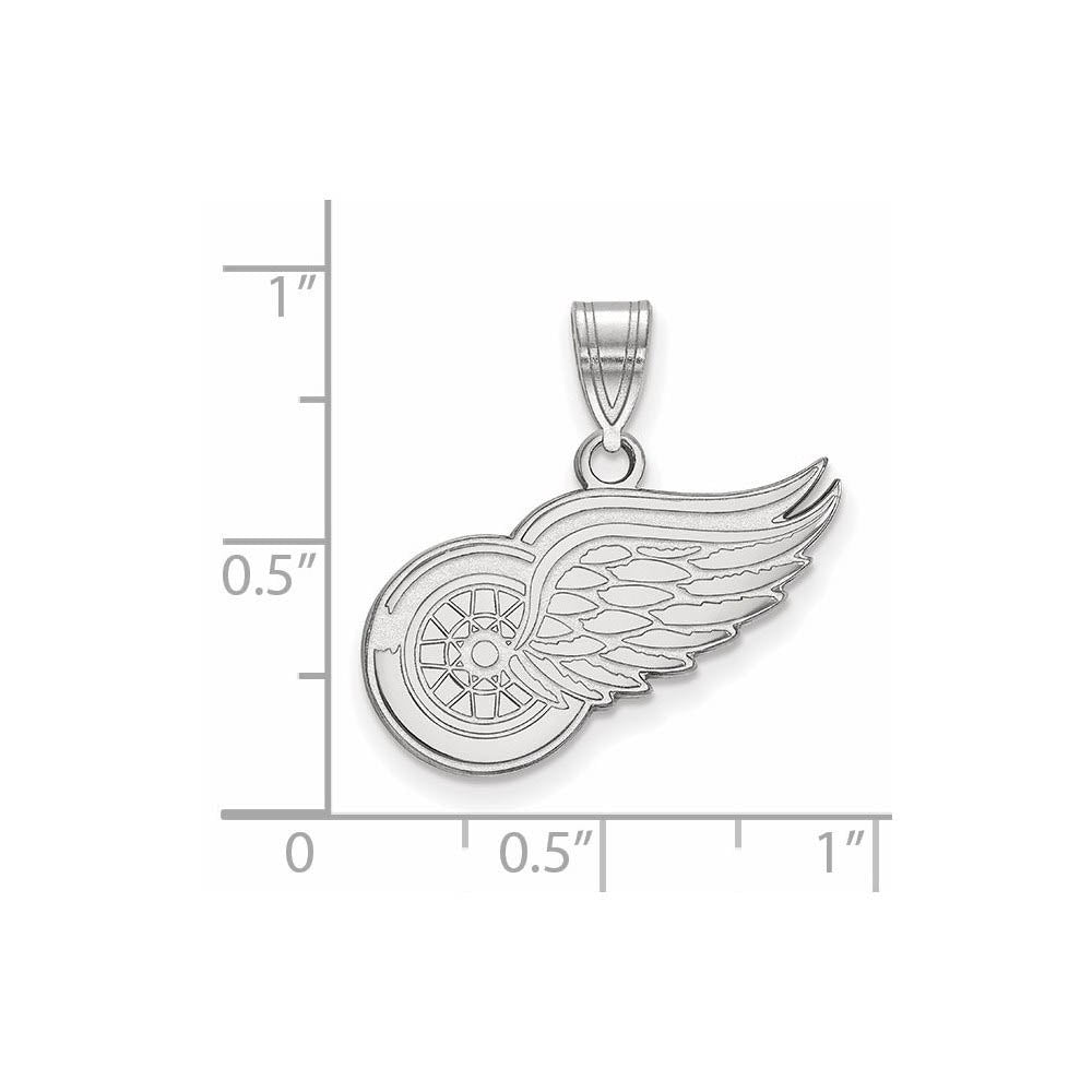 Alternate view of the Sterling Silver NHL Detroit Red Wings Medium Pendant by The Black Bow Jewelry Co.