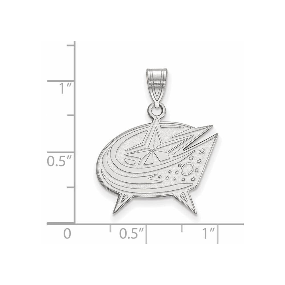 Alternate view of the Sterling Silver NHL Columbus Blue Jackets Large Pendant by The Black Bow Jewelry Co.