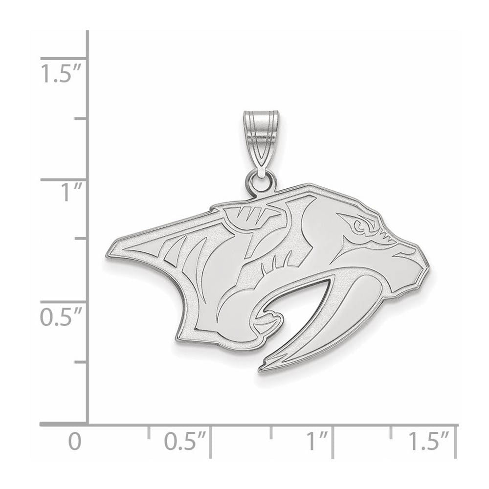 Alternate view of the Sterling Silver NHL Nashville Predators Large Pendant by The Black Bow Jewelry Co.