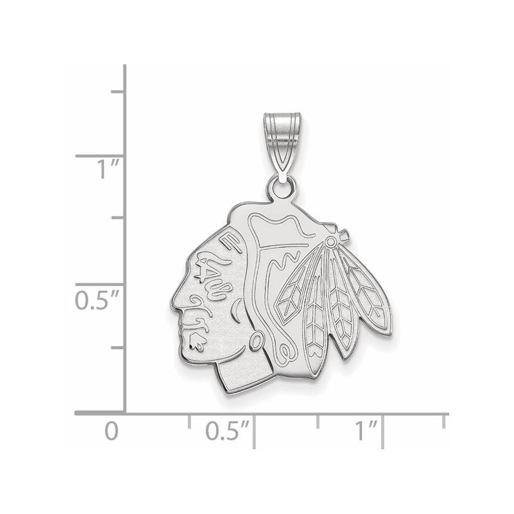 Alternate view of the Sterling Silver NHL Chicago Blackhawks LG Logo Pendant by The Black Bow Jewelry Co.