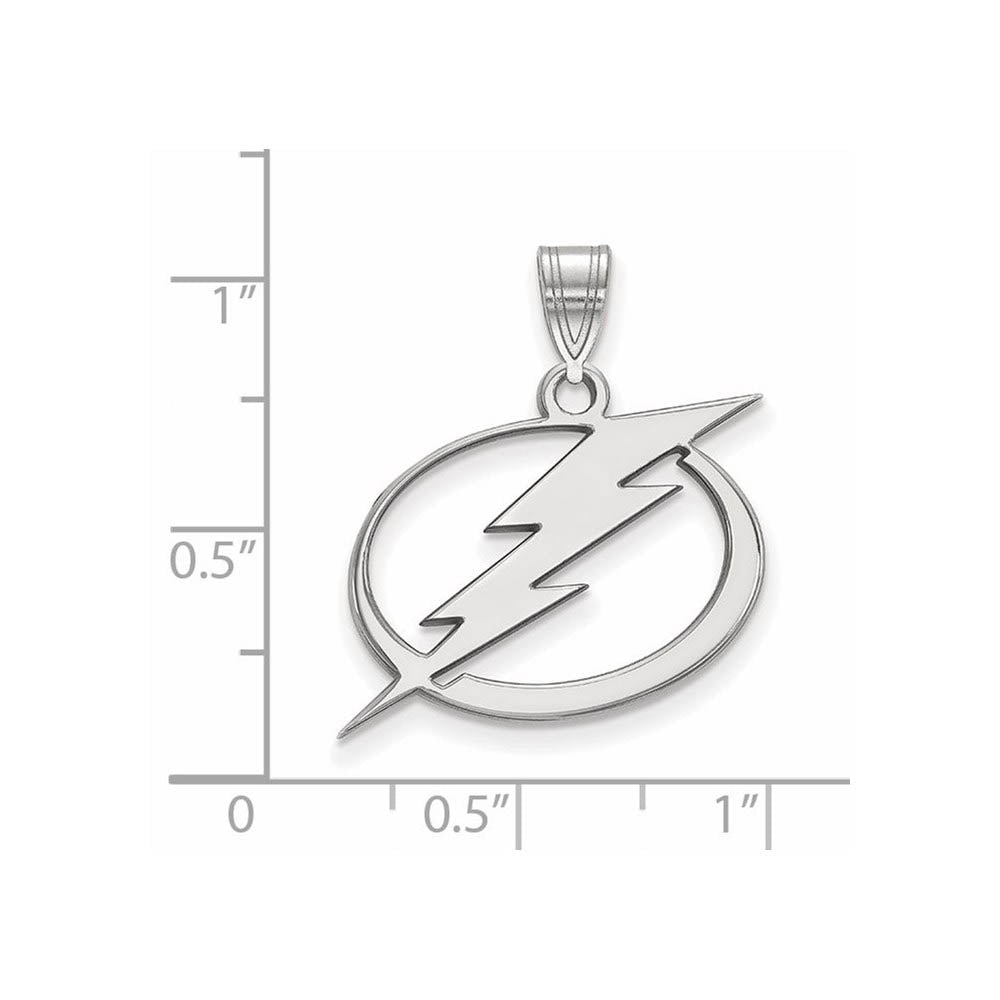 Alternate view of the Sterling Silver NHL Tampa Bay Lightning Large Pendant by The Black Bow Jewelry Co.