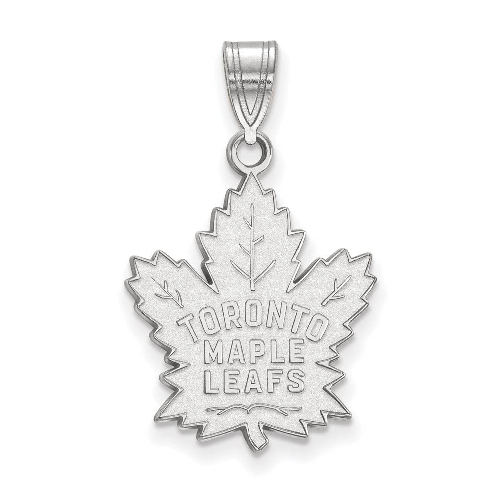 Sterling Silver NHL Toronto Maple Leafs Large Pendant, Item P30372 by The Black Bow Jewelry Co.