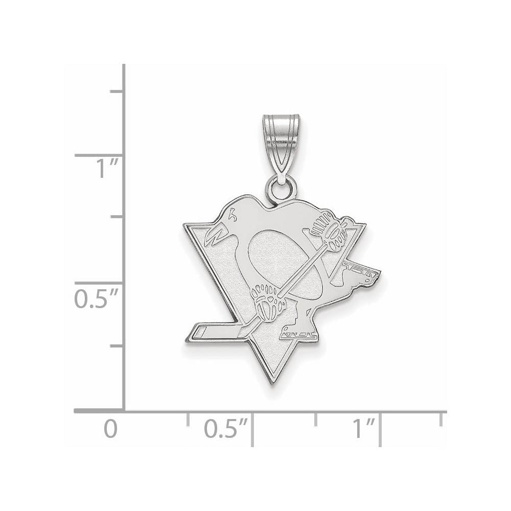 Alternate view of the Sterling Silver NHL Pittsburgh Penguins Large Pendant by The Black Bow Jewelry Co.