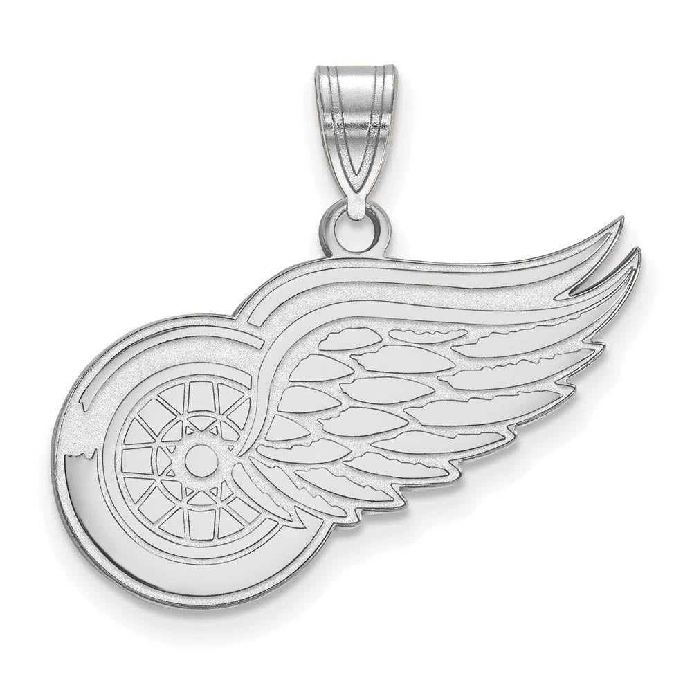 Sterling Silver NHL Detroit Red Wings Large Pendant, Item P30375 by The Black Bow Jewelry Co.