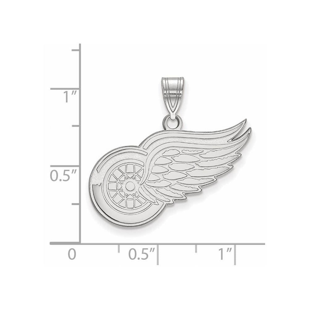 Alternate view of the Sterling Silver NHL Detroit Red Wings Large Pendant by The Black Bow Jewelry Co.