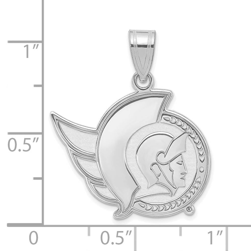 Alternate view of the Sterling Silver NHL Ottawa Senators Large Pendant by The Black Bow Jewelry Co.