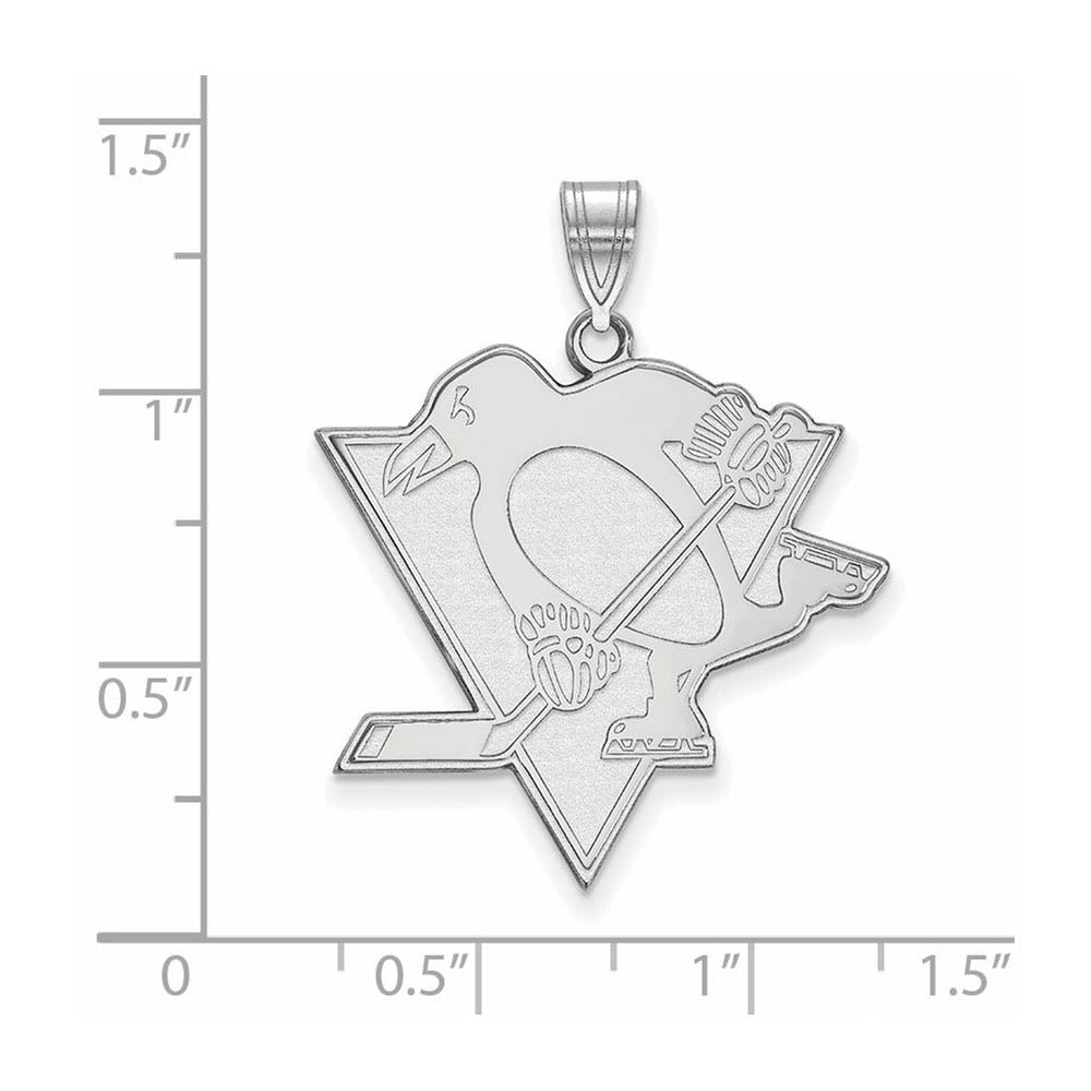 Alternate view of the Sterling Silver NHL Pittsburgh Penguins XL Pendant by The Black Bow Jewelry Co.