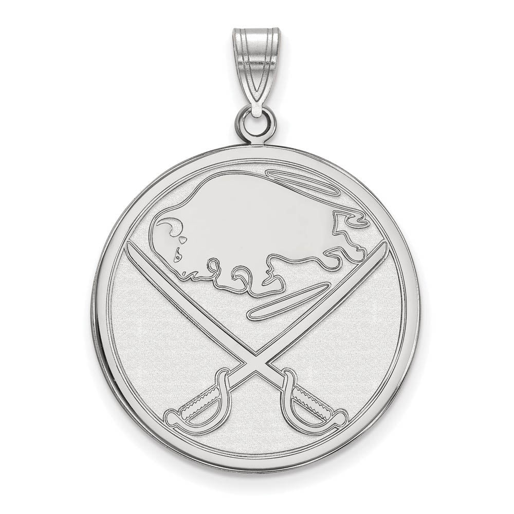 Sterling Silver NHL Buffalo Sabres XL Disc Pendant, Item P30390 by The Black Bow Jewelry Co.