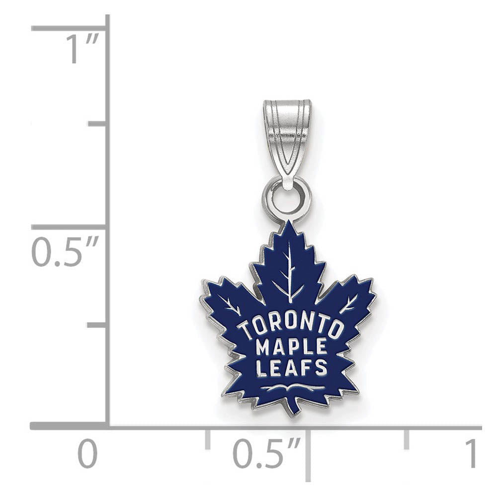 Alternate view of the Sterling Silver NHL Toronto Maple Leafs SM Enamel Pendant by The Black Bow Jewelry Co.