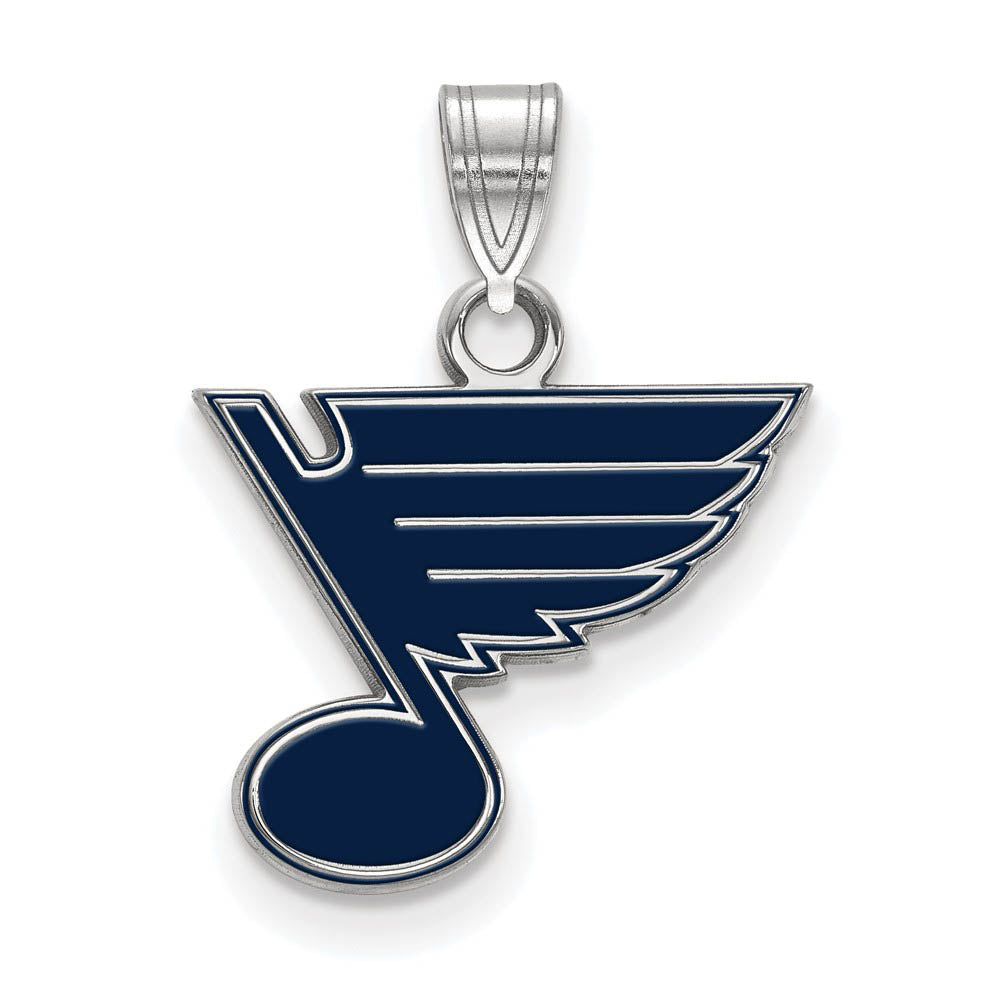 Sterling Silver NHL St. Louis Blues SM Enamel Pendant, Item P30403 by The Black Bow Jewelry Co.