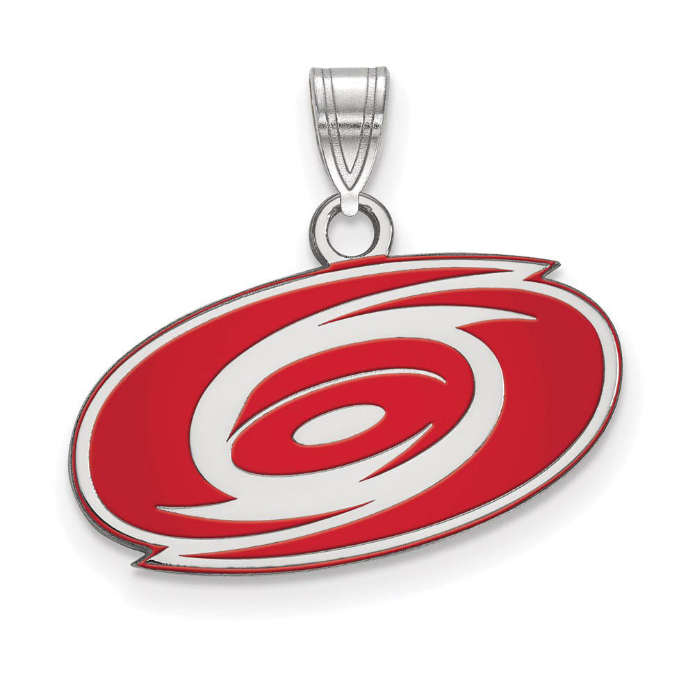 Sterling Silver NHL Carolina Hurricanes SM Enamel Pendant, Item P30413 by The Black Bow Jewelry Co.