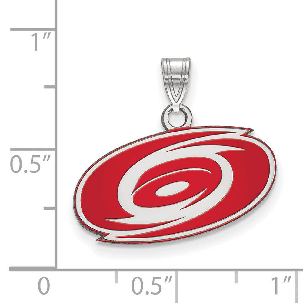 Alternate view of the Sterling Silver NHL Carolina Hurricanes SM Enamel Pendant by The Black Bow Jewelry Co.