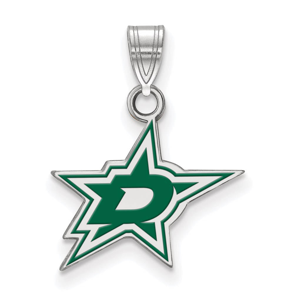 Sterling Silver NHL Dallas Stars SM Enamel Pendant, Item P30414 by The Black Bow Jewelry Co.