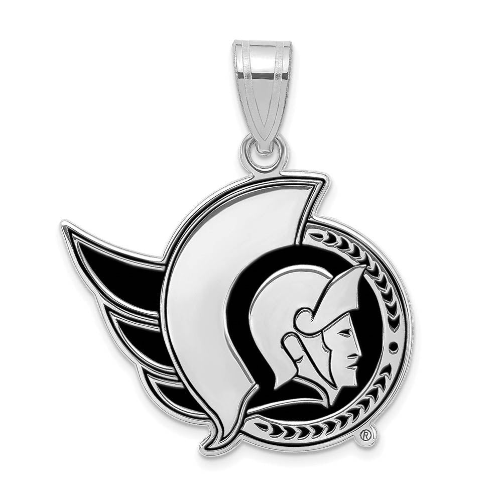 Sterling Silver NHL Ottawa Senators LG Enamel Pendant, Item P30435 by The Black Bow Jewelry Co.