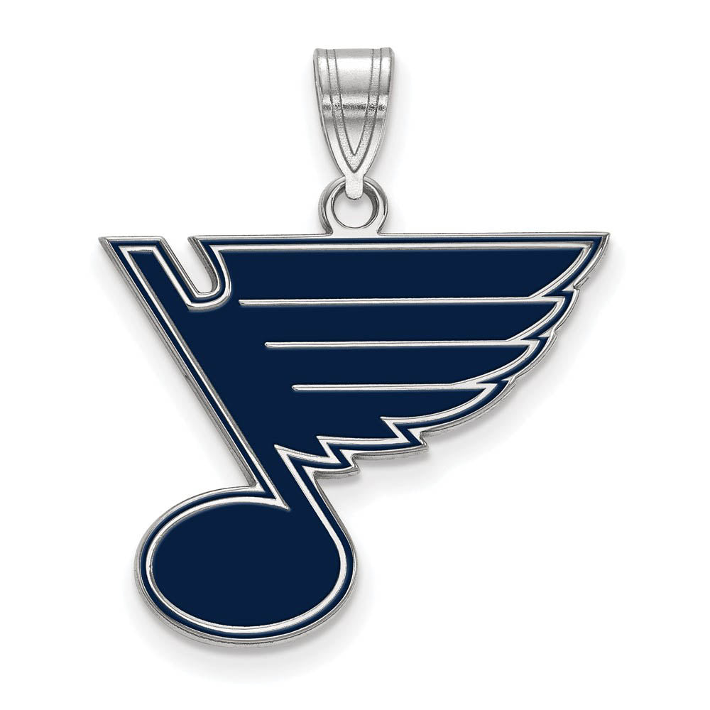Sterling Silver NHL St. Louis Blues LG Enamel Pendant, Item P30441 by The Black Bow Jewelry Co.