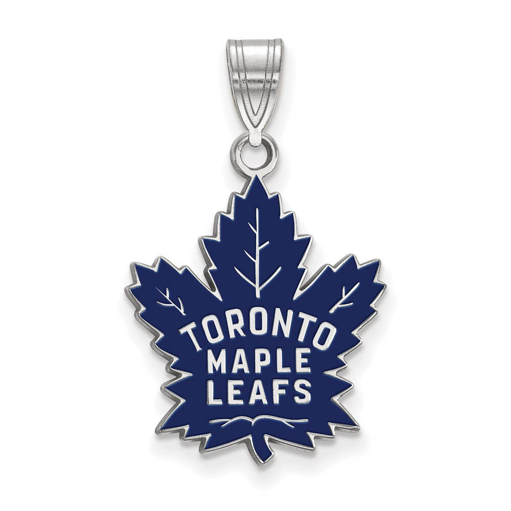 Sterling Silver NHL Toronto Maple Leafs LG Enamel Pendant, Item P30453 by The Black Bow Jewelry Co.