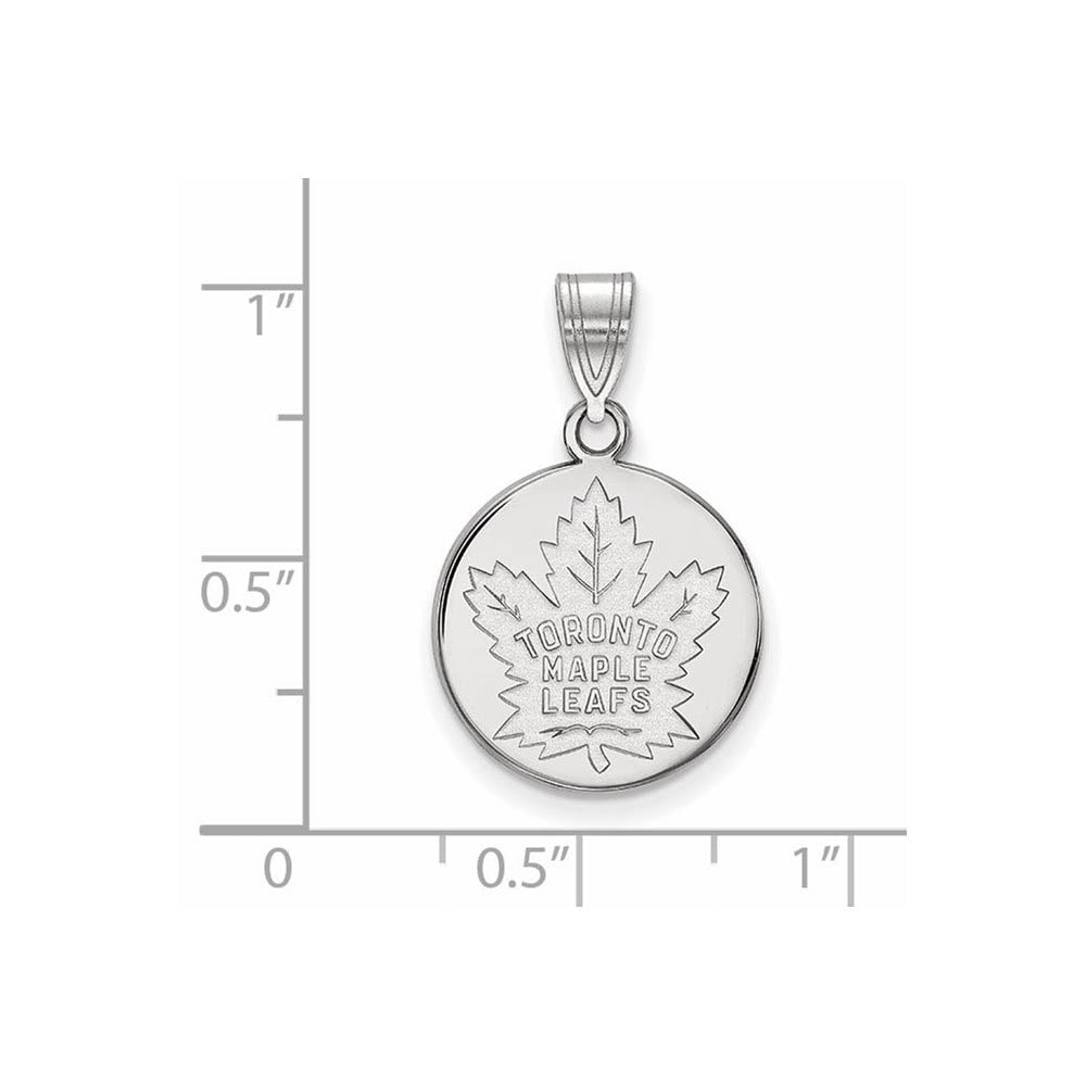 Alternate view of the Sterling Silver NHL Toronto Maple Leafs MD Disc Pendant by The Black Bow Jewelry Co.