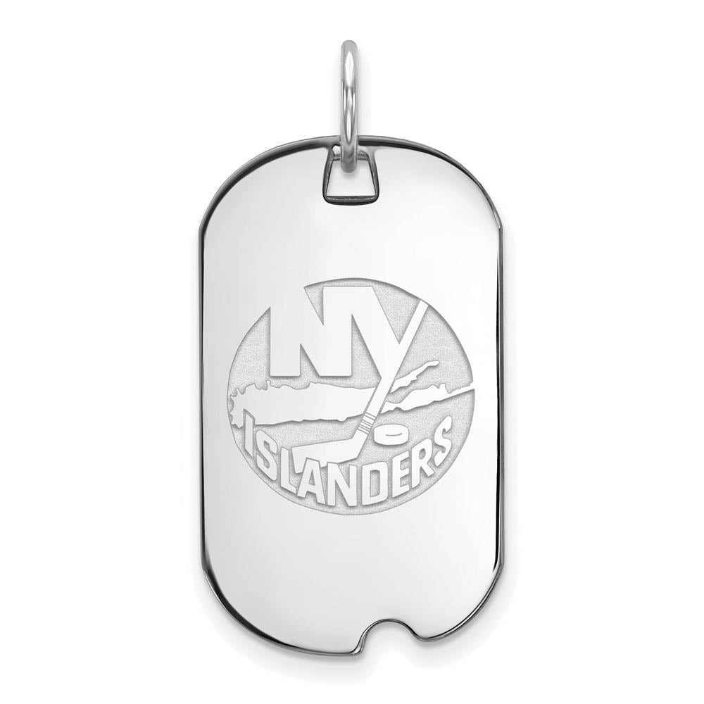 Sterling Silver NHL New York Islanders Dog Tag Pendant, Item P30583 by The Black Bow Jewelry Co.