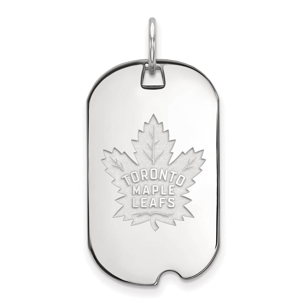 Sterling Silver NHL Toronto Maple Leafs Dog Tag Pendant, Item P30584 by The Black Bow Jewelry Co.